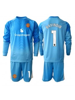 Billige Manchester United Altay Bayindir #1 Keeper Hjemmedraktsett Barn 2025-26 Langermet (+ Korte bukser)